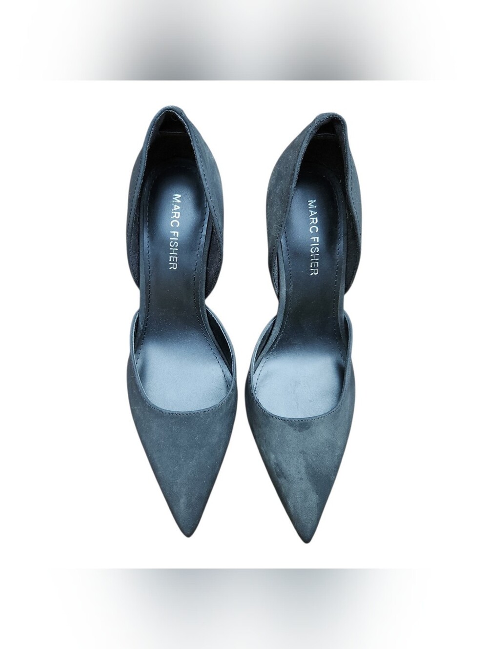 Marc Fisher Black Suede D'Orsay Pointed Toe Stiletto Pumps Heels Size 7.5 Office